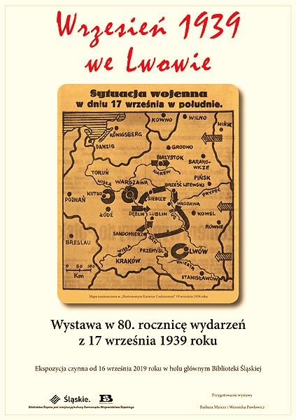 Wystawa „Wrzesień 1939 na Śląsku i we Lwowie” - plakat. Treść może nie być dostępna dla osób z niepełnosprawnościami